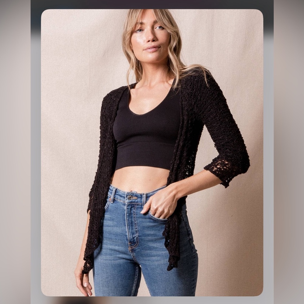 Sivana Handwoven Riva crop Knit top cardigan